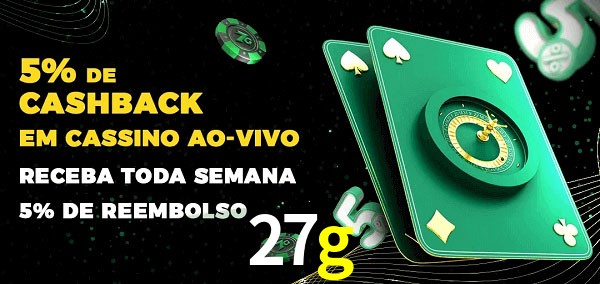Promoções do cassino ao Vivo 27g
